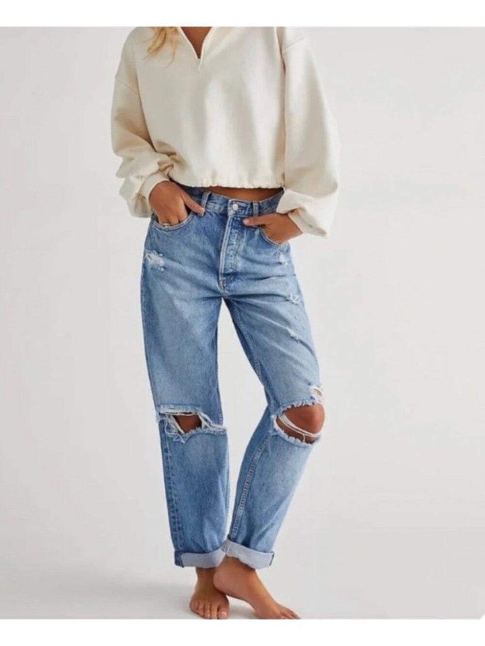 BOYISH The Toby Denim Jeans High Rise Tapered in Unfaithfully Yours Wash